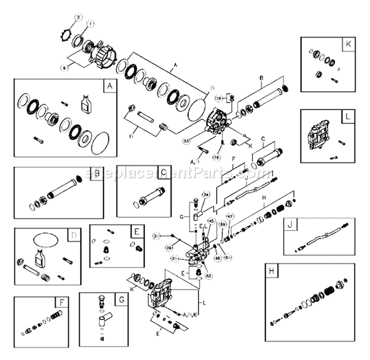 Page B Diagram and Parts List for 1804-0  Briggs and Stratton Pressure Washer
